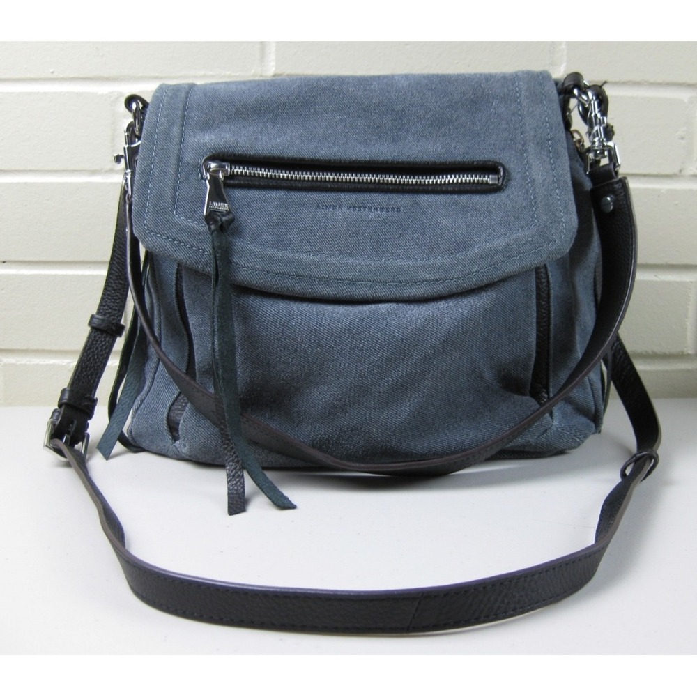 Aimee Kestenberg Fifth Avenue Denim Leather Convertible Shoulder Crossbody Bag